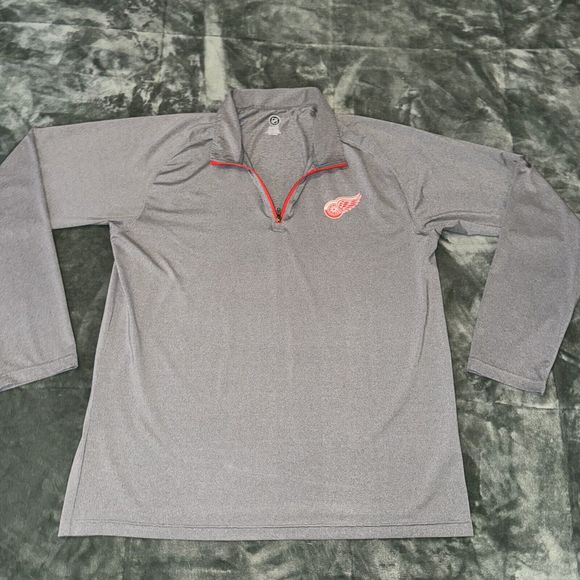 Knights Apparels NHL Detroit Red Wings Jacket Mens XL Gray Long Sleeve 1/4 Zip - Picture 2 of 8